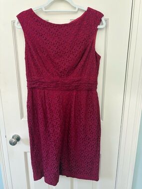 Coldwater creek Sleeveless Lace Cocktail Dress in Deep Berry